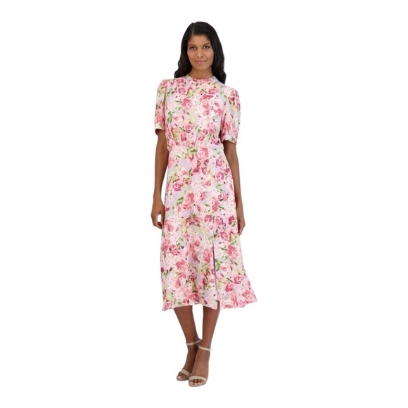 Julia Jordan Floral Tie Back Neck Midi Dress in Lavender Multi Size 6 NWT - Picture 7 of 7